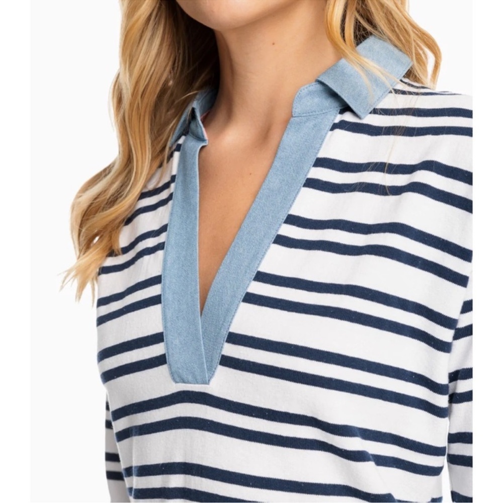 Southern Tide Carolina Stripe Shirt Dress Size Small - Picture 3 of 14